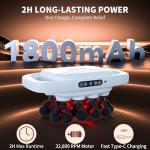 Shineforu 20-Head Massage Gun, 30 Intensity Levels 3 Modes, Deep Tissue Massager with 50KG Force & Noise-Free Motor for Neck Back Legs Shoulders, Portable for Full Body Muscle Recovery