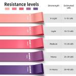 Resistance Bands for Working Out, 5-Pack Elastic Exercise Bands for Strength Training, Stretching, Workout; Home Gym Equipment for Women Men, Pilates Yoga Physical Therapy, Leg Glute Arm Exercise Kit