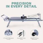 ARKANTOS Pilates Reformer Foldable, Pilates Machine, Pilates Equipment for Gym Workout and Home Use, Suitable for Intermediate and Beginners Users (Grey)