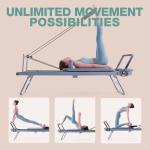 ARKANTOS Pilates Reformer Foldable, Pilates Machine, Pilates Equipment for Gym Workout and Home Use, Suitable for Intermediate and Beginners Users (Grey)