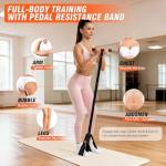 UZTUGG Pedal Resistance Bands with Handles, Upgrade Women Exercise Bands for Full Body Training, Core, ABS, Legs, Glutes, Arms, Pilates, Physical Therapy, Strength, Sit Up Equipment for Home Workout