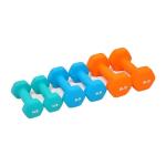Signature Fitness Neoprene Coated Dumbbell Set with Stand (3lbs, 5lbs, 8lbs Set), Multicolor