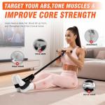 UZTUGG Pedal Resistance Bands with Handles, Upgrade Women Exercise Bands for Full Body Training, Core, ABS, Legs, Glutes, Arms, Pilates, Physical Therapy, Strength, Sit Up Equipment for Home Workout