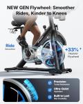 Merach Magnetic Exercise Bike with 21.5" HD Screen, Low Noise Stationary Bike for Home with Comfortable Seat Cushion, Spinning Bike with 330 lb Weight Capacity, Exclusive App, Tablet Mount and Fitness Courses