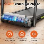 Treadmills for Seniors with Extended Handrails, 2.5HP Quiet Motor Walking Pad for Seniors, Treadmills for Home with Shock Absorption, Heart Rate Monitor, 300 lbs Capacity, 12 Programs