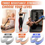 UZTUGG Pedal Resistance Bands with Handles, Upgrade Women Exercise Bands for Full Body Training, Core, ABS, Legs, Glutes, Arms, Pilates, Physical Therapy, Strength, Sit Up Equipment for Home Workout