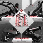 Smith Machine with Cable Crossover System, Multi-Function Power Cage Squat Rack for Home Gym, Power Rack and Packages Weight Sets. (Red, L04-Smith Machine+Bench+(Pole+Cast lron) 250LBS)