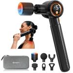 NAPRE Massage Gun with Heat and Cold,Massage Gun Deep Tissue with Extension Handle & 3 Adjustable Angles,Handheld Percussion Back Massager for Muscle/Neck/Body Pain Relief with Case, Black