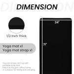Fitvids Yoga Mat 1/2 Inch Extra Thick High Density Exercise Mat, Midnight
