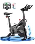 SupeRun Magnetic Exercise Bike for Home Cardio, Stationary Indoor Cycling Bike with 32-Level Resistance & Adjustable Seat/Handlebar, Silent Belt Drive Workout Bike for 5'1" to 5'11" Users