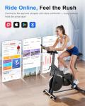 SupeRun Magnetic Exercise Bike for Home Cardio, Stationary Indoor Cycling Bike with 32-Level Resistance & Adjustable Seat/Handlebar, Silent Belt Drive Workout Bike for 5'1" to 5'11" Users