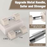 Hezeyferg 22LBS Adjustable Dumbbells Set, Adjustable Weight Dumbbells with 4 Levels 4.4lb, 6.6lb, 8.8lb, 11lb, Hand Weights Sets for Women/Men Home Gym Full Body Workout (11LB Each ( 22LB Pair ), Beige)