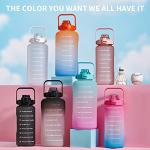 ST-YIBEN 64oz Large Motivational Water Bottle with Time Marker, Leakproof & BPA Free Half Gallon Big Water Bottle with Straw & Handle Tritan Frosted Water Jug for Women Men to Fitness,Gym,Sports