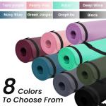Fitvids Yoga Mat 1/2 Inch Extra Thick High Density Exercise Mat, Midnight
