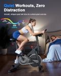 SupeRun Magnetic Exercise Bike for Home Cardio, Stationary Indoor Cycling Bike with 32-Level Resistance & Adjustable Seat/Handlebar, Silent Belt Drive Workout Bike for 5'1" to 5'11" Users