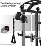 DONOW Smith Machine with Weight Stacks, Multi Function Home Gym System Training Power Cage Squat Rack Dual Cable Crossover Machine All in One