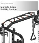 DONOW Smith Machine with Weight Stacks, Multi Function Home Gym System Training Power Cage Squat Rack Dual Cable Crossover Machine All in One