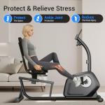 Recumbent Exercise Bike, Magnetic Staionary Bikes for Home with 16-level Resistance & Adjustable Seat, Staionary Bike for Seniors Adults, 350 LBS & LCD Monitor