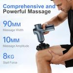 LEERCON Massage Gun Deep Tissue, Back Massager for Pain Relief, Silent Mini Muscle Massager with 9 Massages Heads Birthday Gifts for Men Women Dad Him (Blue)