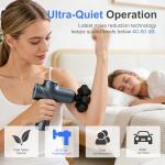 LEERCON Massage Gun Deep Tissue, Back Massager for Pain Relief, Silent Mini Muscle Massager with 9 Massages Heads Birthday Gifts for Men Women Dad Him (Blue)