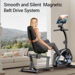 Recumbent Exercise Bike, Magnetic Staionary Bikes for Home with 16-level Resistance & Adjustable Seat, Staionary Bike for Seniors Adults, 350 LBS & LCD Monitor