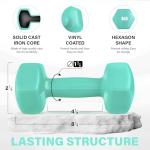 Yes4All Dumbbell Vinyl Coated - 8 lbs - Bermuda - Pair