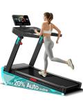 UMAY Treadmill with 20% Auto Incline, 3.5HP Quiet Brushless, 400LBS Weight Capacity, 16.2"×42.5" Running Area, 0.6–8.7MPH Speed, Folding Design for Home Gym