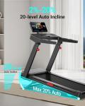 UMAY Treadmill with 20% Auto Incline, 3.5HP Quiet Brushless, 400LBS Weight Capacity, 16.2"×42.5" Running Area, 0.6–8.7MPH Speed, Folding Design for Home Gym