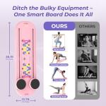 Pilates Reformer Board – 5-in-1 Foldable Pilates Machine for Home Workout, Portable Fitness Board with Resistance Bands, Full Body Training for Women (Light Pink)