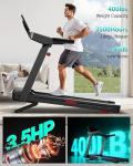 UMAY Treadmill with 20% Auto Incline, 3.5HP Quiet Brushless, 400LBS Weight Capacity, 16.2"×42.5" Running Area, 0.6–8.7MPH Speed, Folding Design for Home Gym