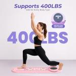 Pilates Reformer Board – 5-in-1 Foldable Pilates Machine for Home Workout, Portable Fitness Board with Resistance Bands, Full Body Training for Women (Light Pink)