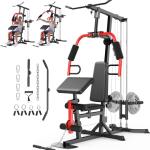 OPPSDECOR Home Gym, Workout Station with High/Low Pulley System, Multifunctional Home Gym Equipment, Exercise Equipment for Full Body Strength Training, Weight Machine with PEC Fly & Chest Press
