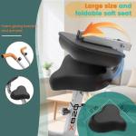 Pooboo Foldable 2-in-1 Exercise Bike, Elliptical & Stationary Cycling Mode, 8-Level Magnetic Resistance, Silent Indoor Fitness Bike for Home & Rehab, Adjustable Seat & Handrail, LCD Monitor, 300LBS Weight Capacity, Silver Black