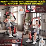 OPPSDECOR Home Gym, Workout Station with High/Low Pulley System, Multifunctional Home Gym Equipment, Exercise Equipment for Full Body Strength Training, Weight Machine with PEC Fly & Chest Press