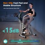 Pooboo Foldable 2-in-1 Exercise Bike, Elliptical & Stationary Cycling Mode, 8-Level Magnetic Resistance, Silent Indoor Fitness Bike for Home & Rehab, Adjustable Seat & Handrail, LCD Monitor, 300LBS Weight Capacity, Silver Black