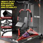 OPPSDECOR Home Gym, Workout Station with High/Low Pulley System, Multifunctional Home Gym Equipment, Exercise Equipment for Full Body Strength Training, Weight Machine with PEC Fly & Chest Press