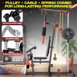 OPPSDECOR Home Gym, Workout Station with High/Low Pulley System, Multifunctional Home Gym Equipment, Exercise Equipment for Full Body Strength Training, Weight Machine with PEC Fly & Chest Press