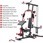 OPPSDECOR Home Gym, Workout Station with High/Low Pulley System, Multifunctional Home Gym Equipment, Exercise Equipment for Full Body Strength Training, Weight Machine with PEC Fly & Chest Press