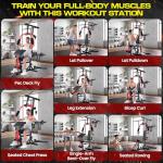 OPPSDECOR Home Gym, Workout Station with High/Low Pulley System, Multifunctional Home Gym Equipment, Exercise Equipment for Full Body Strength Training, Weight Machine with PEC Fly & Chest Press