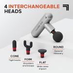 Sharper Image Powerboost Move - Mini Percussion Massage Gun| 4 Attachments, 4 Speeds, FSA Eligible| Full Body Back & Shoulder Massager| Deep Tissue Muscle Recovery| Portable Pain Relief Massage Tool