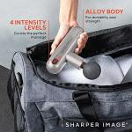 Sharper Image Powerboost Move - Mini Percussion Massage Gun| 4 Attachments, 4 Speeds, FSA Eligible| Full Body Back & Shoulder Massager| Deep Tissue Muscle Recovery| Portable Pain Relief Massage Tool