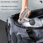 Sharper Image Powerboost Move - Mini Percussion Massage Gun| 4 Attachments, 4 Speeds, FSA Eligible| Full Body Back & Shoulder Massager| Deep Tissue Muscle Recovery| Portable Pain Relief Massage Tool