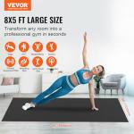 VEVOR Large Exercise Mat, 12'x6'/10'x6'/9'x6'/8'x6'/8'x5'/7'x5'/6'x4' (7mm) Extra Thick, Non Slip High Density Premium Workout Mat, Exercise Yoga Mat for Men & Women, Fitness & Exercise Mat with Bag & Carry Strap, for All Types of Home Yoga, Pilate & Floor Workout