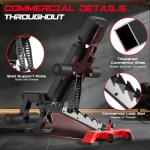 Commercial Adjustable Weight Bench, Heavy Duty 1800LBS Workout Bench for Home Gym, Flat, Decline, Incline Bench Press with Removable Leg Pad and Elbow Support for Full Body Strength Training