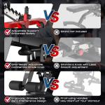 Commercial Adjustable Weight Bench, Heavy Duty 1800LBS Workout Bench for Home Gym, Flat, Decline, Incline Bench Press with Removable Leg Pad and Elbow Support for Full Body Strength Training