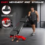 Commercial Adjustable Weight Bench, Heavy Duty 1800LBS Workout Bench for Home Gym, Flat, Decline, Incline Bench Press with Removable Leg Pad and Elbow Support for Full Body Strength Training