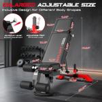 Commercial Adjustable Weight Bench, Heavy Duty 1800LBS Workout Bench for Home Gym, Flat, Decline, Incline Bench Press with Removable Leg Pad and Elbow Support for Full Body Strength Training