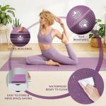 Foldable Yoga Mat 72"x24"x0.24", Non-Slip Portable Exercise Mat for Yoga, Pilates, Home Gym & Travel, Purple