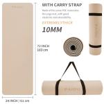 PAIDU Yoga Mat Non Slip Anti-tear,extra thick-2/5 inch（10MM）High Resiliency Professional POE Yoga Mats for Women Men Kids,72"x24"inch,Workout, Yoga, Pilates and Floor Exercise, with Carrier Strap