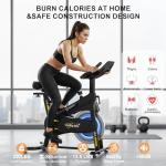 Exercise Bikes for Home,Indoor Magnetic Bike with Adjustable Magnetic,Brake Pad Resistance Silent Belt Drive,350lbs/300lbs Weight Capacity &Upgraded Version Seat for Home Cardio&Weight Loss(QM-530W)